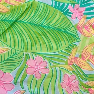 Lilly Pulitzer Vintage Fabric Bright Tropical Print Preppy Coastal Chic